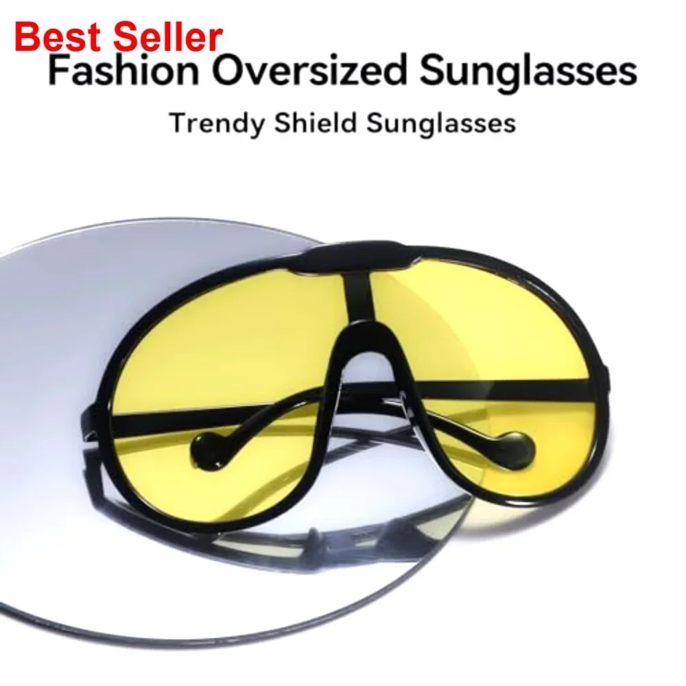 Oversized One Piece Sunglasses UV400 Shield Goggles Unisex Fashion